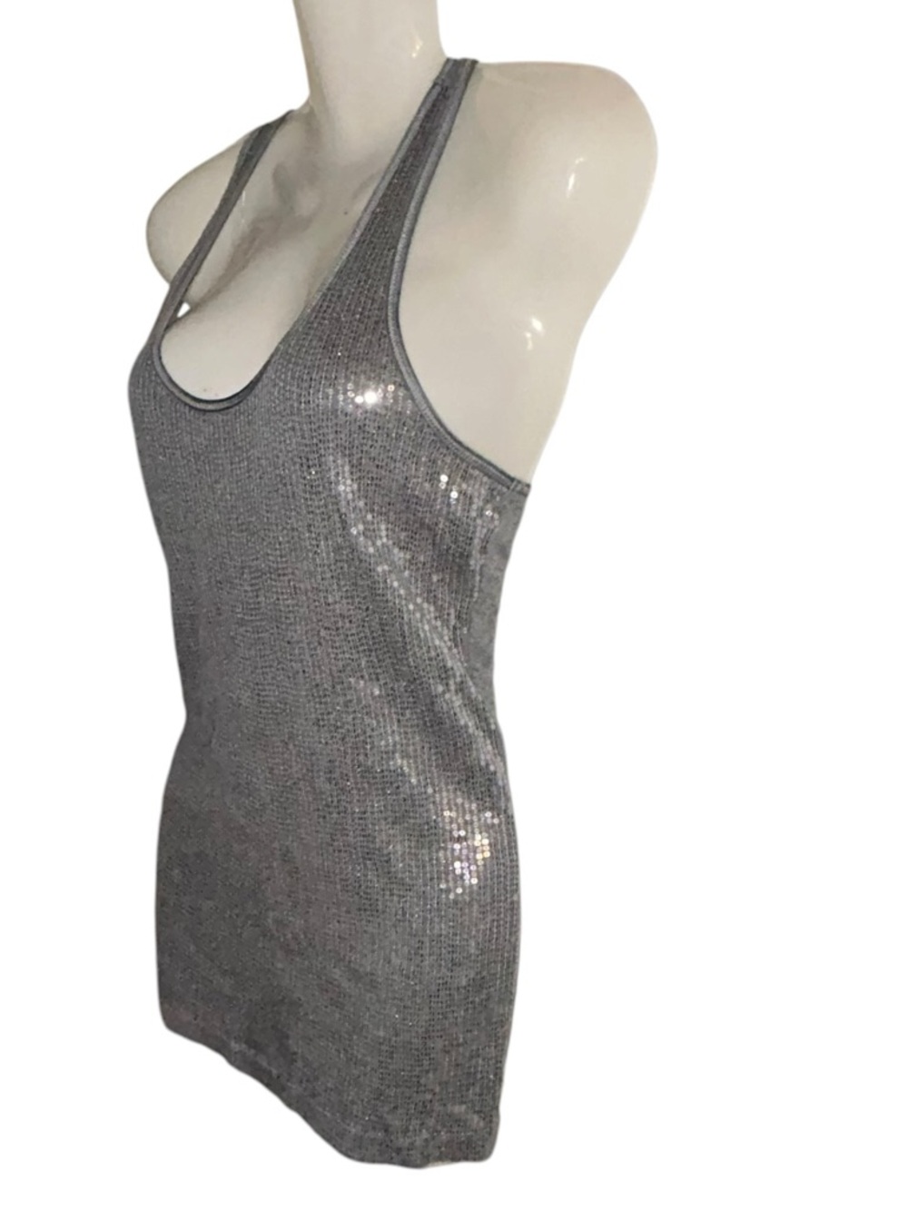 Express Silver Metallic Racerback Tank Top - Picture 3 of 9